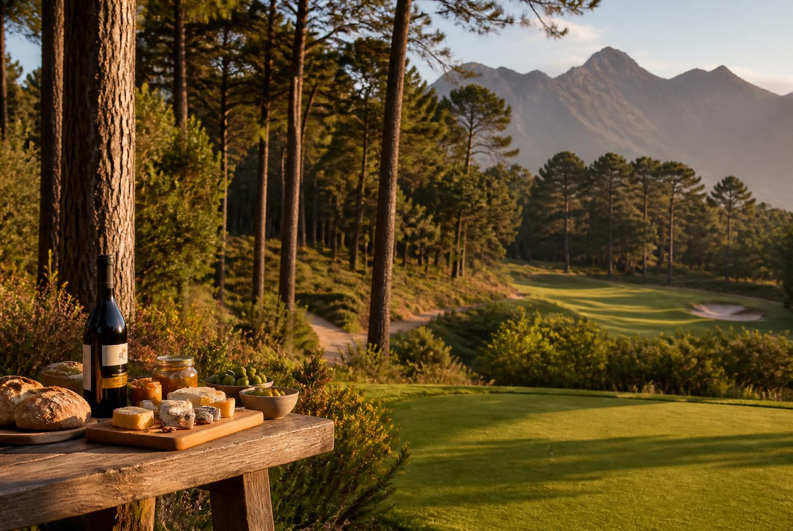 Forage & feast on the 4th tee box, under the pines